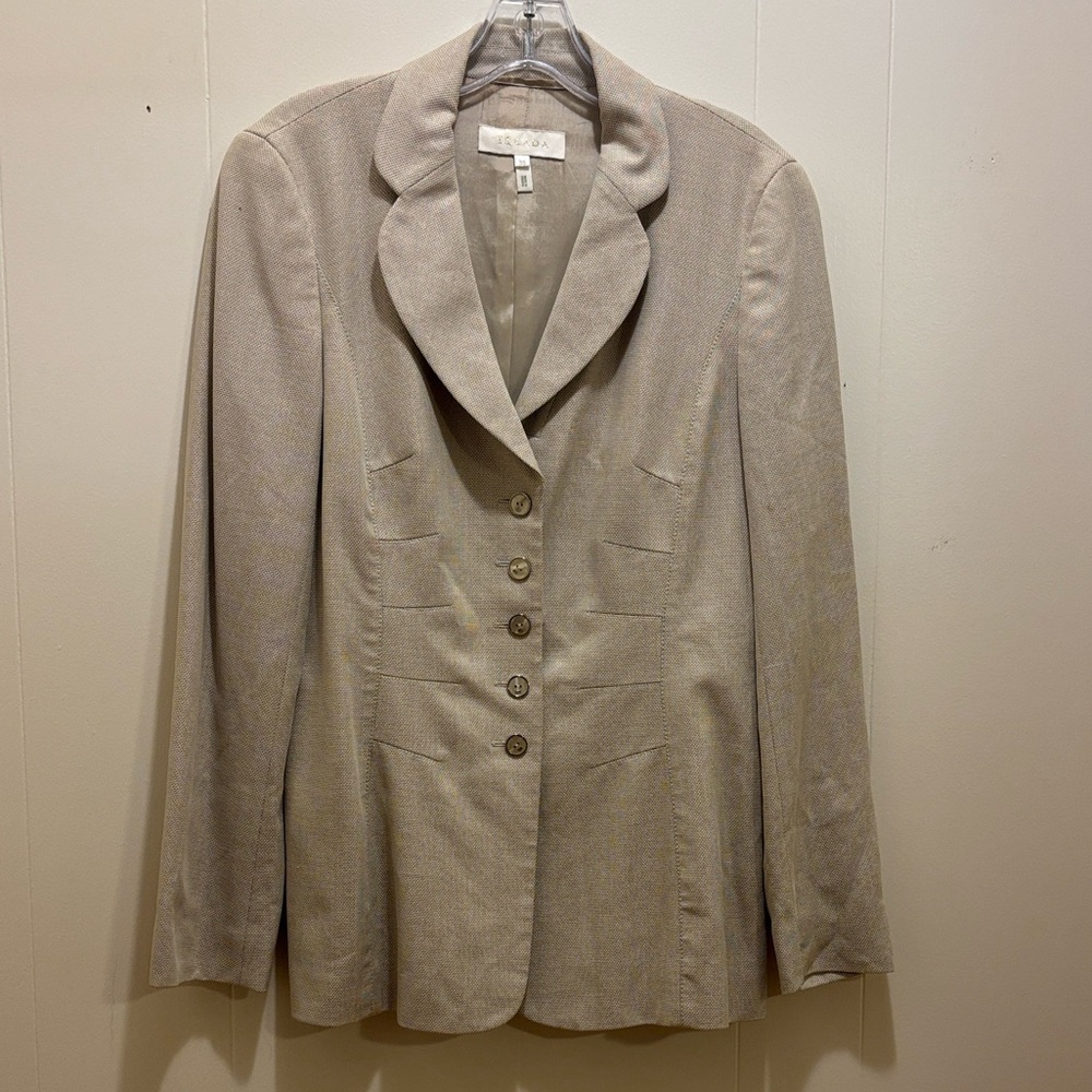 ESCADA Light Beige Textured Tailored Blazer Jacket Size 38 (US 8)